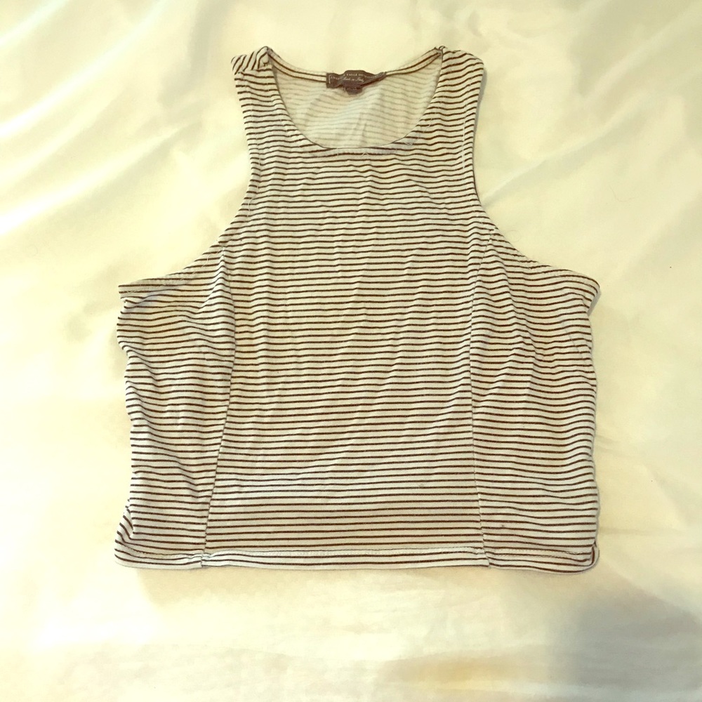 American Eagle Sleeveless Striped Womens Crop Top